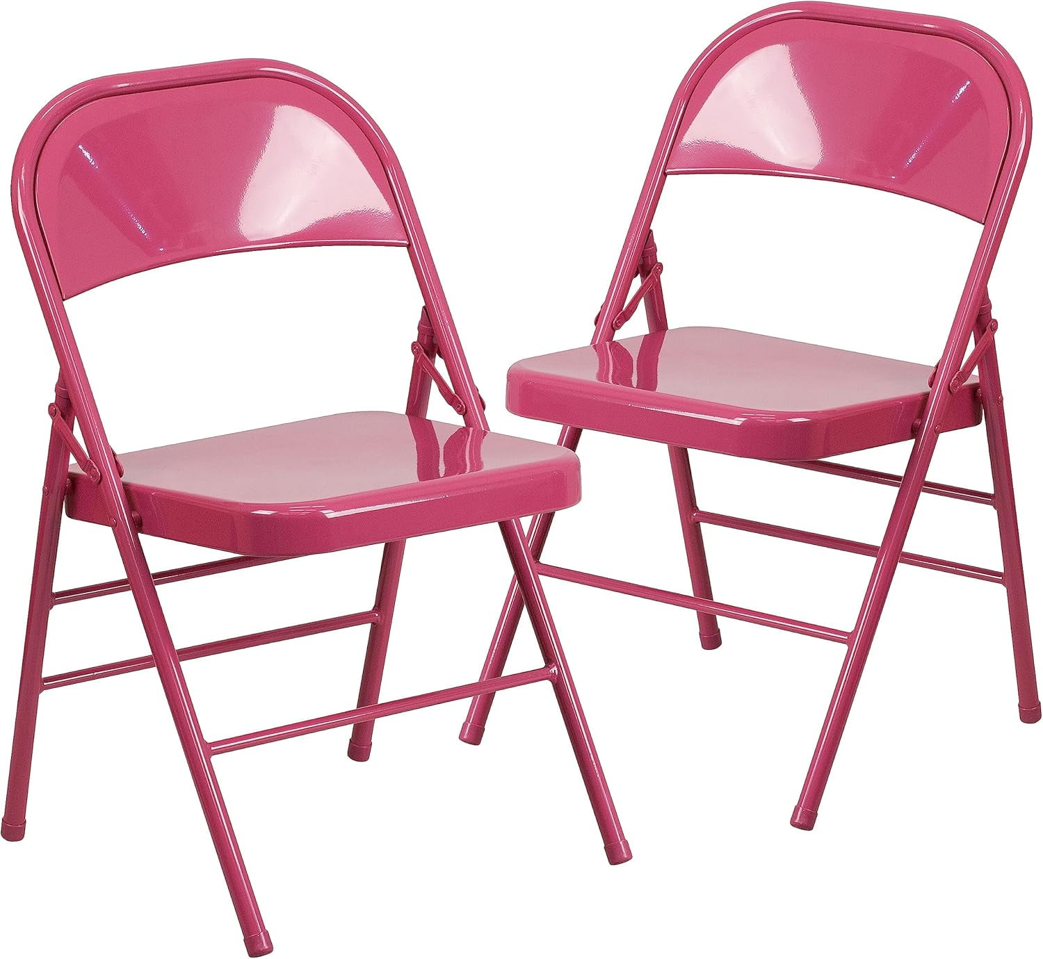 Shockingly Fuchsia 42.75" Metal Folding Chair