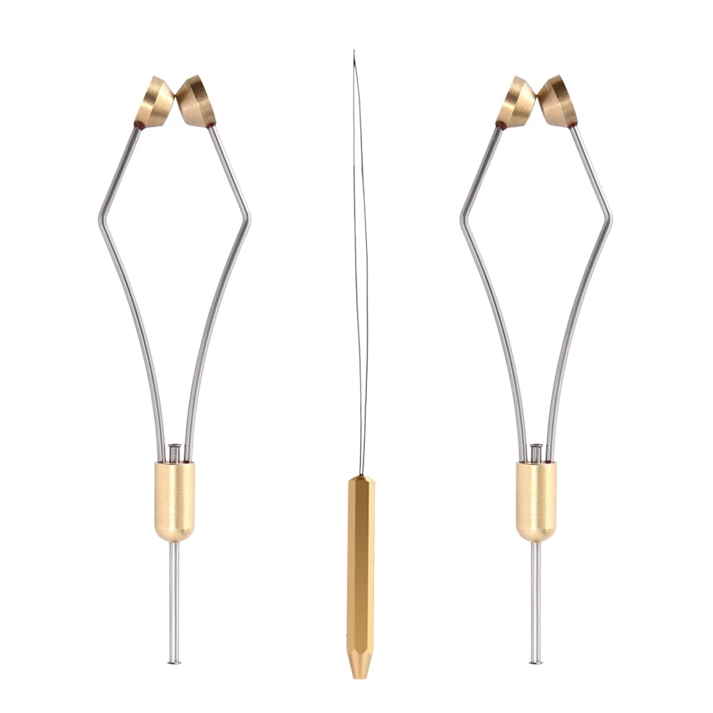 HERCULES Fly Tying Tools, Fly Tying Kit with Bobbin Thread Holder, Wire Threader, Knot Whip Finisher, Hackle Plier, Bodkin, Fly Fishing Lure Making Accessories (2pcs Bobbin + 1pcs Threader)