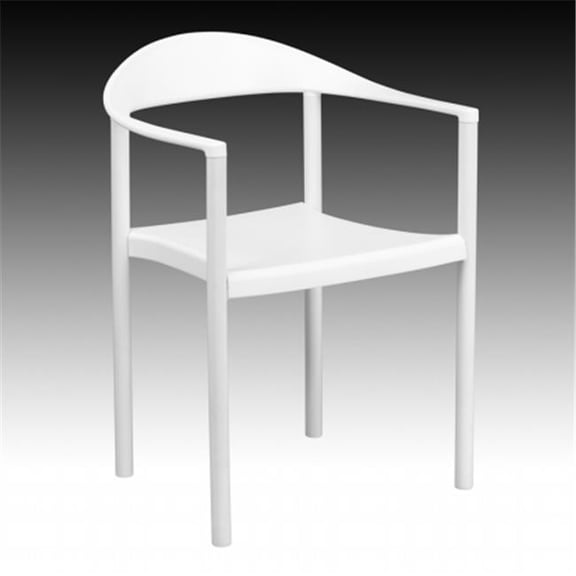 HERCULES Series 1000 lb. Capacity White Plastic Cafe Stack Chair - - Heavy Duty