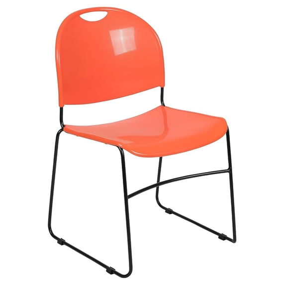 HERCULES Series 880 lb. Capacity Orange Ultra-Compact Stack Chair with ...