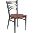 thumbnail image 1 of HERCULES Series Clear Coated ''X'' Back Metal Restaurant Chair, 6FOB-CLR-CHYW-GG, 1 of 6