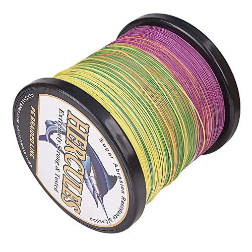 HERCULES Super Cast 1000M 1094 Yards Braided Fishing Line 15 LB Test for Saltwater Freshwater PE Braid Fish Lines Superline 8 Strands - Multicolor, 15LB (6.8KG), 0.16MM