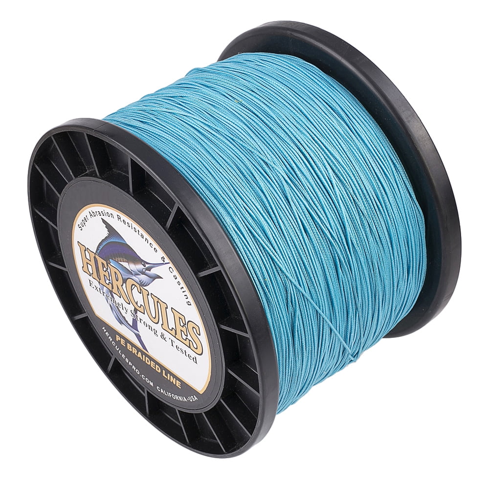HERCULES Super Cast 1000M 1094 Yards Braided Fishing Line 200 LB Test for Saltwater Freshwater PE Braid Fish Lines Superline 8 Strands - Blue, 200LB (90.7KG), 0.75MM