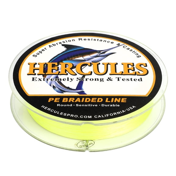 HERCULES Super Cast 100M 109 Yards Braided Fishing Line 180 LB Test for Saltwater Freshwater PE Braid Fish Lines Superline 8 Strands - Flourescent Yellow, 180LB (81KG), 0.70MM