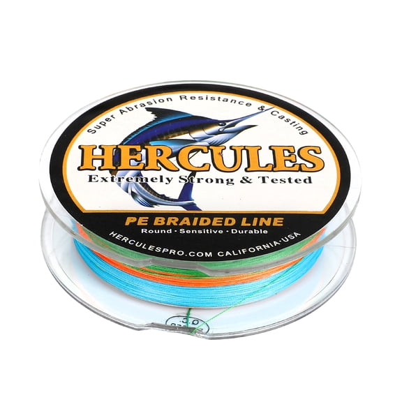 HERCULES Super Cast 100M 109 Yards Braided Fishing Line 20 LB Test for Saltwater Freshwater PE Braid Fish Lines Superline 8 Strands - Multicolor, 20LB (9.1KG), 0.20MM