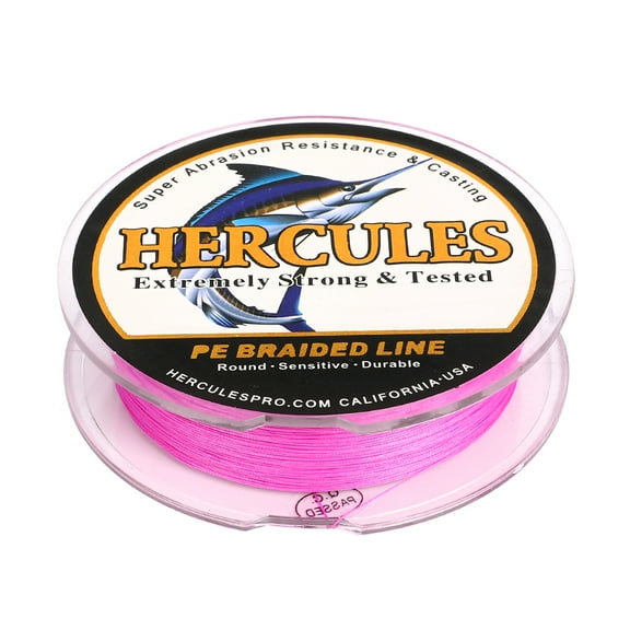 HERCULES Super Cast 100M 109 Yards Braided Fishing Line 80 LB Test for Saltwater Freshwater PE Braid Fish Lines Superline 8 Strands - Pink, 80LB (36.3KG), 0.48MM