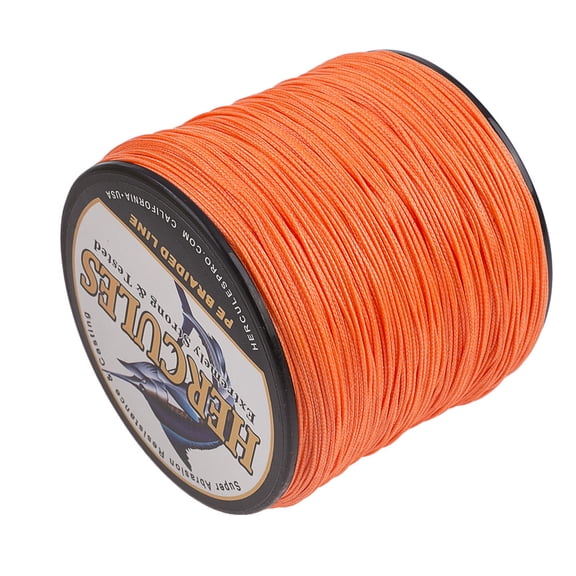 HERCULES Super Cast 300M 328 Yards Braided Fishing Line 150 LB Test for Saltwater Freshwater PE Braid Fish Lines Superline 8 Strands - Orange, 150LB (68KG), 0.62MM