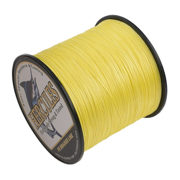 HERCULES Super Cast 500M 547 Yards Braided Fishing Line 30 LB Test for Saltwater Freshwater PE Braid Fish Lines Superline 8 Strands - Yellow, 30LB (13.6KG), 0.28MM