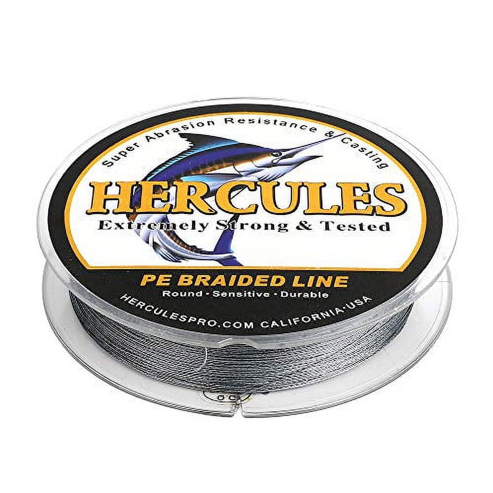 HERCULES Super Strong 1000M 1094 Yards Braided Fishing Line 40 LB Test for Saltwater Freshwater PE Braid Fish Lines 4 Strands - Grey, 40LB (18.1KG), 0.32MM