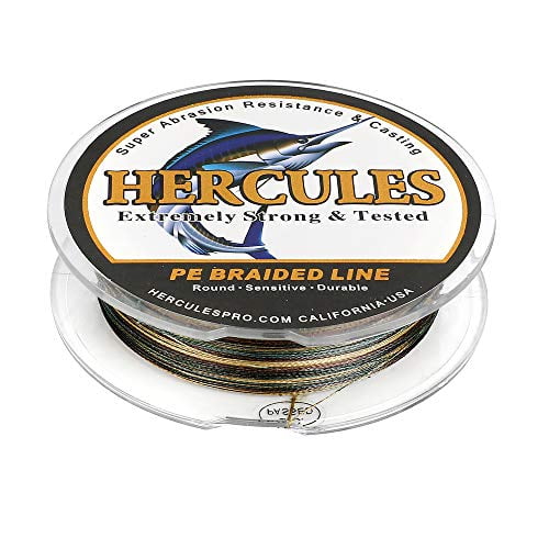 HERCULES Super Strong 1000M 1094 Yards Braided Fishing Line 6 LB Test for Saltwater Freshwater PE Braid Fish Lines 4 Strands - Camouflage, 6LB (2.7KG), 0.08MM