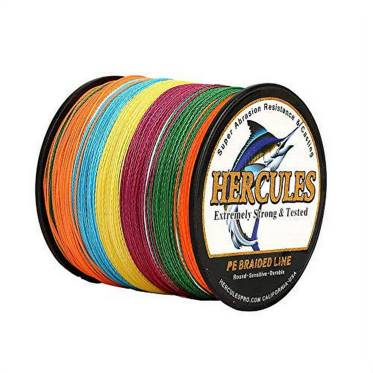 HERCULES Super Strong 1000M 1094 Yards Braided Fishing Line 90 LB Test for  Saltwater Freshwater PE Braid Fish Lines 4 Strands - Multicolor, 90LB