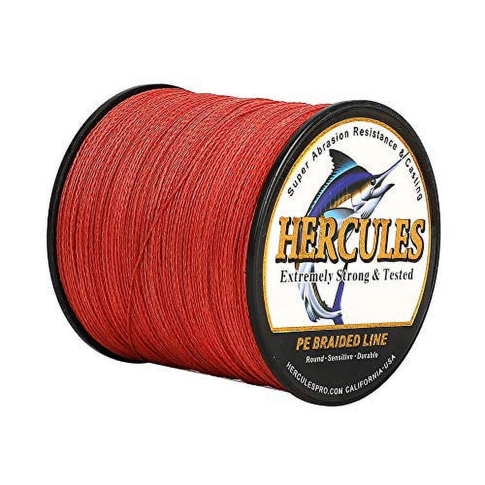 HERCULES Super Strong 100M 109 Yards Braided Fishing Line 6 LB Test for Saltwater Freshwater PE Braid Fish Lines 4 Strands - Red, 6LB (2.7KG), 0.08MM