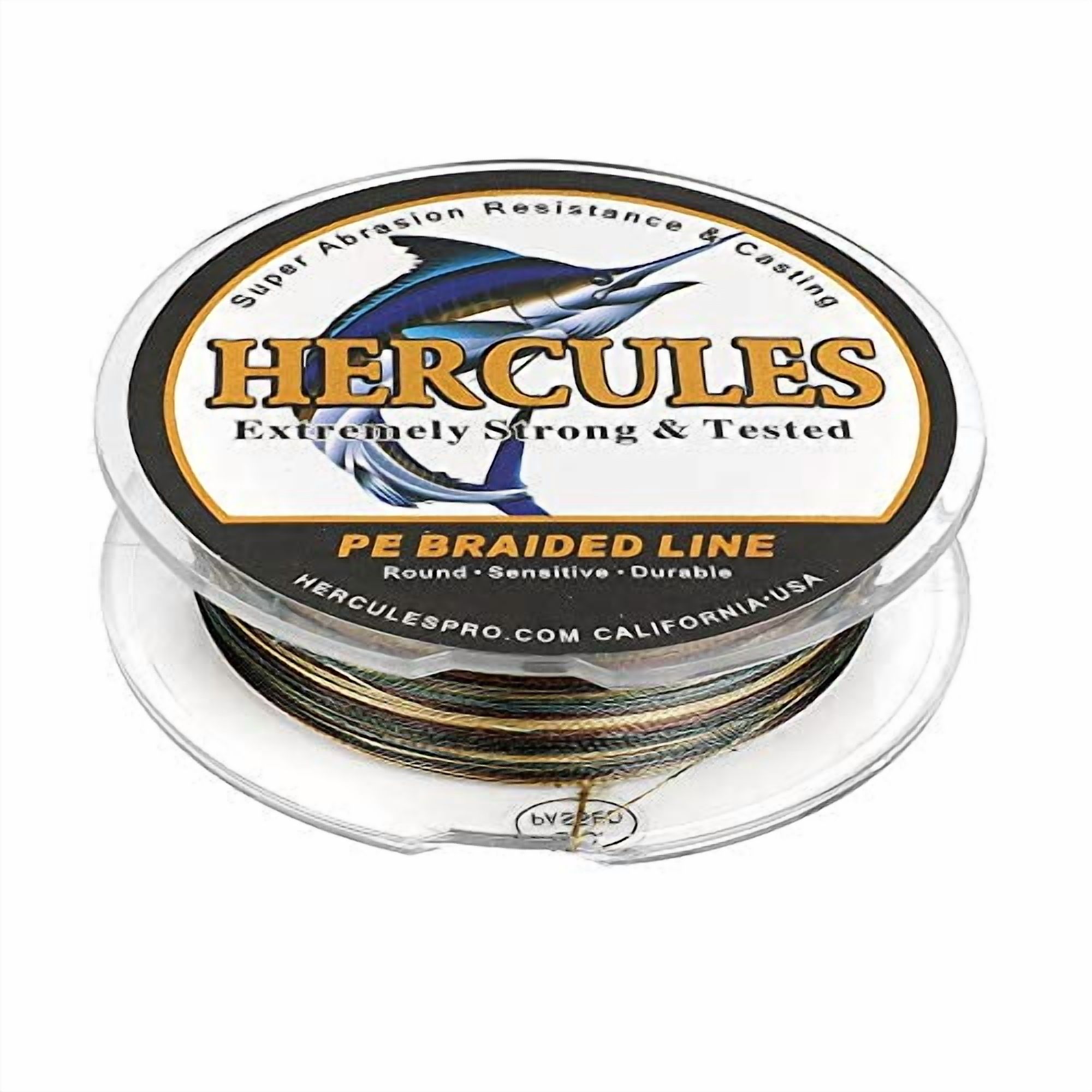 HERCULES Super Strong 500M 547 Yards Braided Fishing Line 100 LB Test for Saltwater Freshwater PE Braid Fish Lines 4 Strands - Camouflage, 100LB (45.4KG), 0.55MM