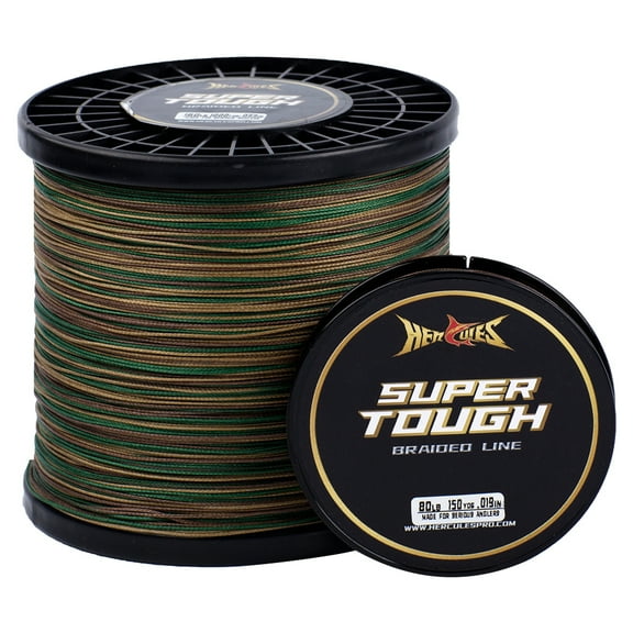 HERCULES Super Tough Braided Fishing Line 4 Strands / 8 Strands, 4lb - 160lb Braid Lines, 150/300/500/1000 Yards for Saltwater 50 pounds test Camouflage 50LB (1000 Yards) - 8 Strands