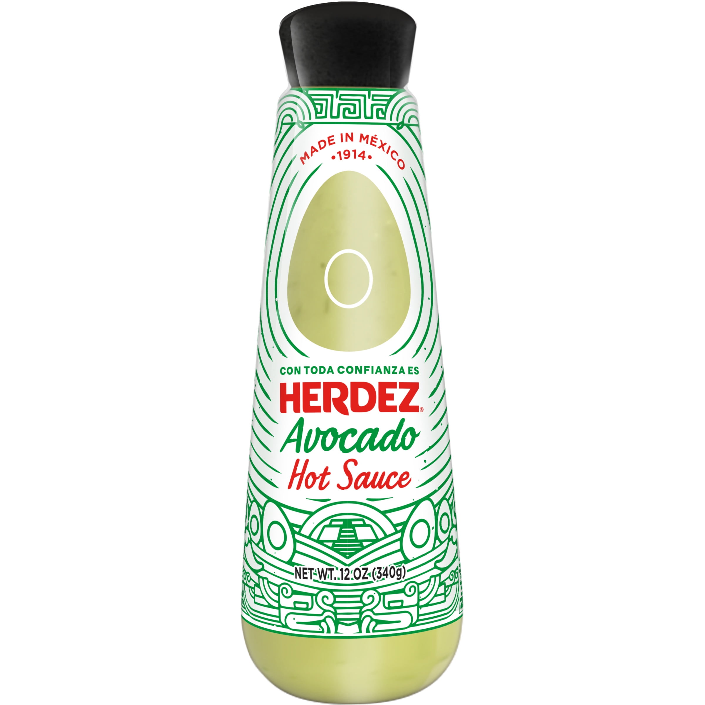 HERDEZ, Avocado Hot Sauce, Taco Topping, 12 oz Bottle