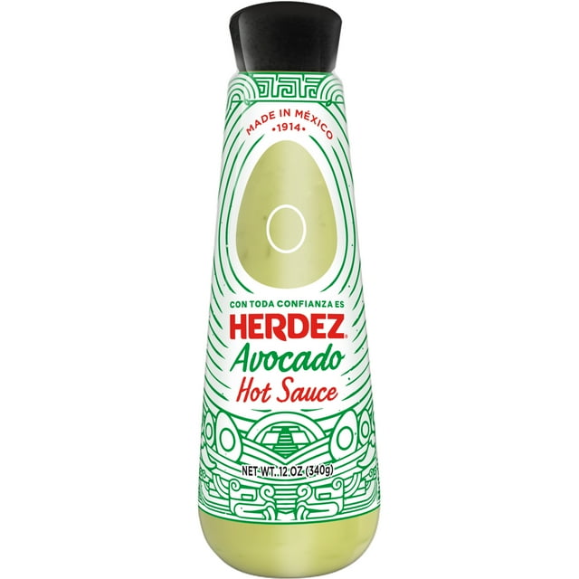 HERDEZ, Avocado Hot Sauce, Taco Topping, 12 oz Bottle
