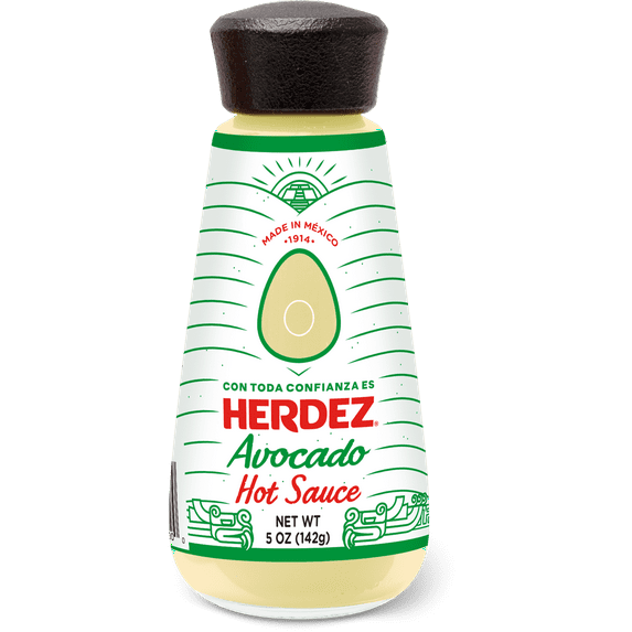 HERDEZ Avocado Hot Sauce, Taco Topping, Shelf Stable, 5 oz Glass Bottle