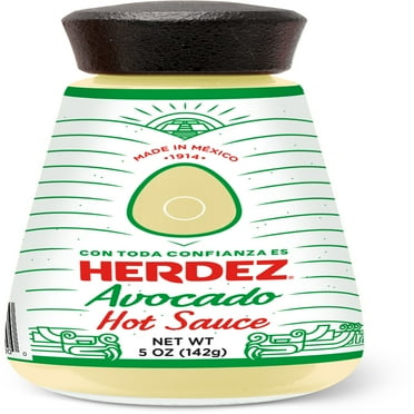 HERDEZ Avocado Hot Sauce, Taco Topping, Shelf Stable, 5 oz Glass Bottle