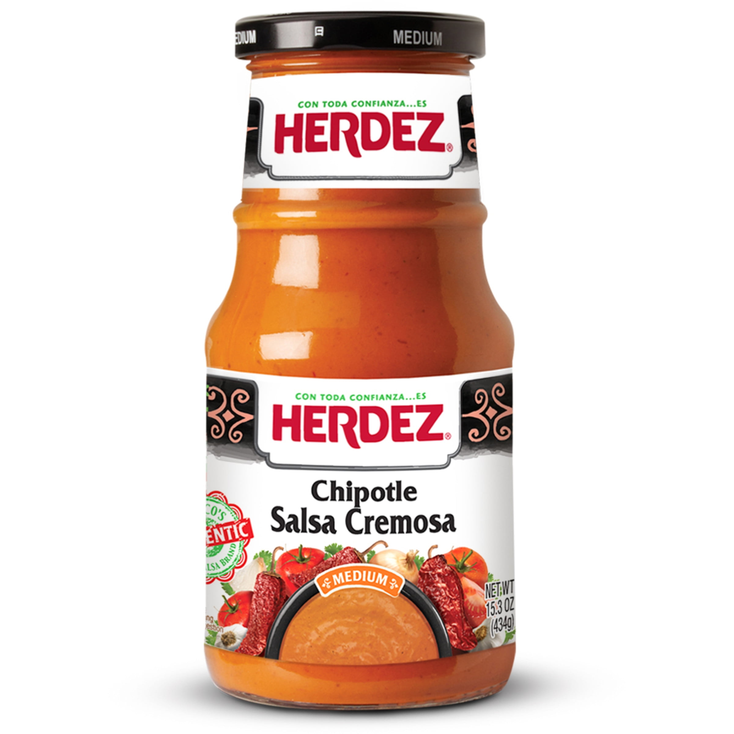 HERDEZ Chipotle Salsa Cremosa, 15.3 oz Jar