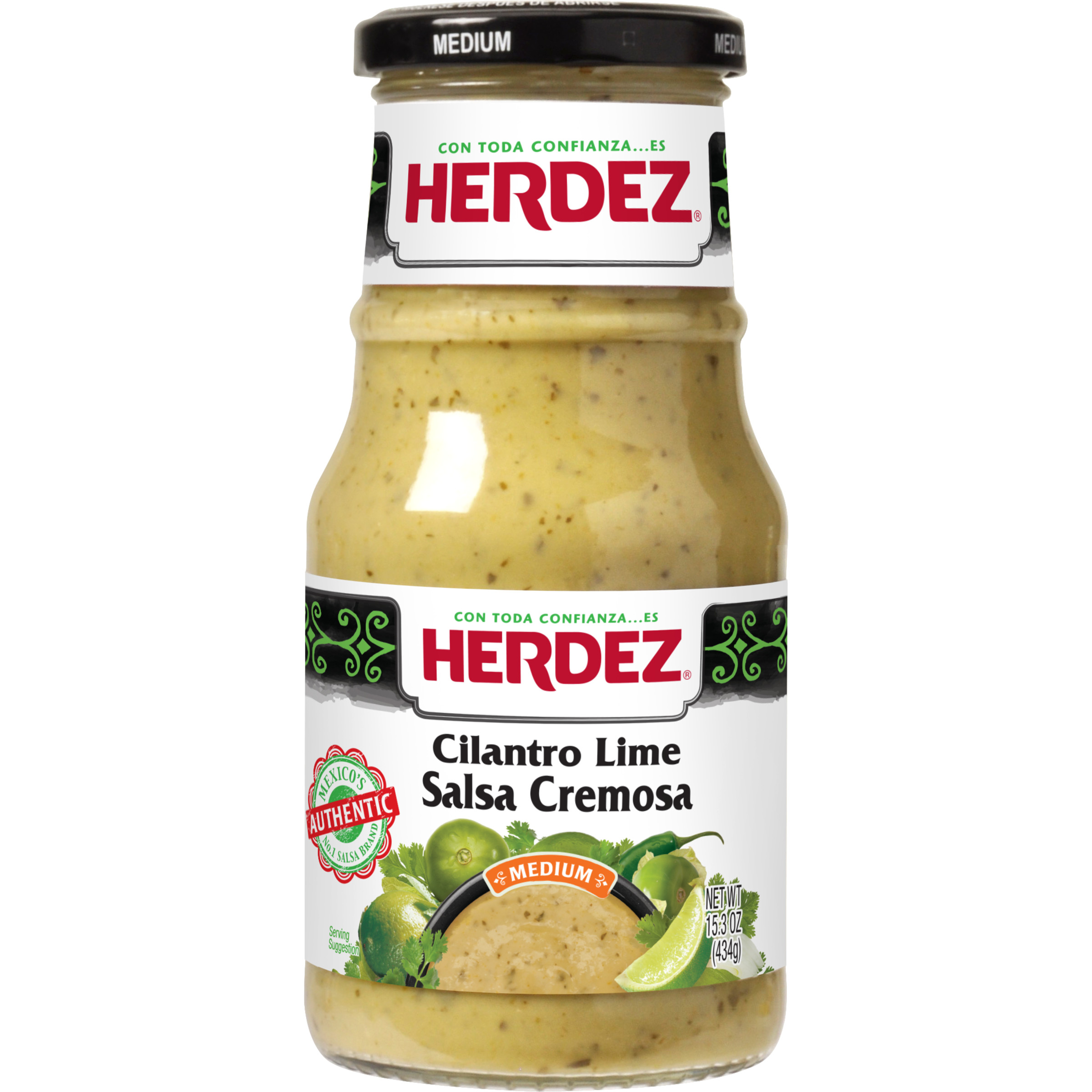 HERDEZ, Cilantro Lime Salsa Cremosa, Mexican Sauce, 15.3 oz Jar - image 1 of 5