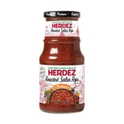 HERDEZ Roasted Salsa Roja Medium, Tortilla Chip Dip, Shelf Stable, 15.7 oz Glass Jar