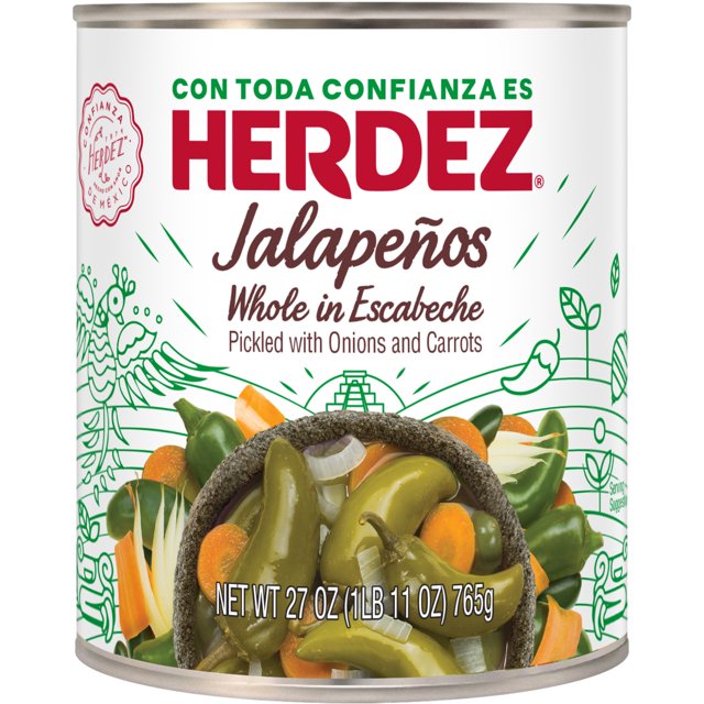 HERDEZ Jalapenos, ShelfStable, 27 oz Steel Can