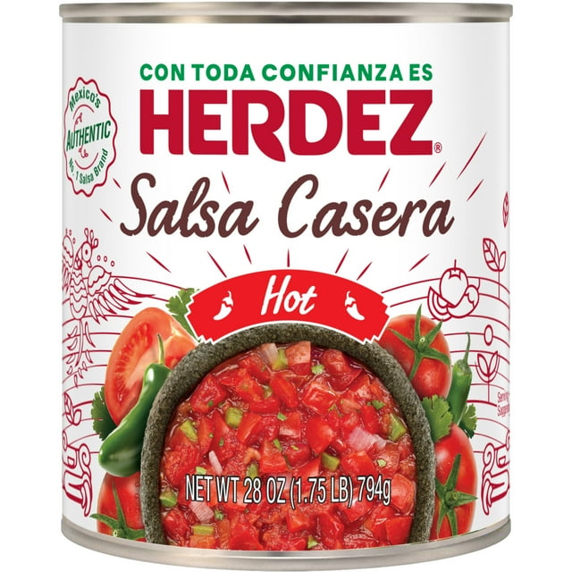 HERDEZ Salsa Casera Hot, Large 24 oz Steel Can