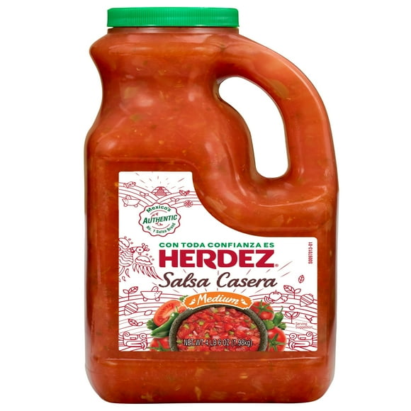 HERDEZ Salsa Casera Medium, Tortilla Chip Dip, Shelf Stable, Large 70 oz Plastic Jug