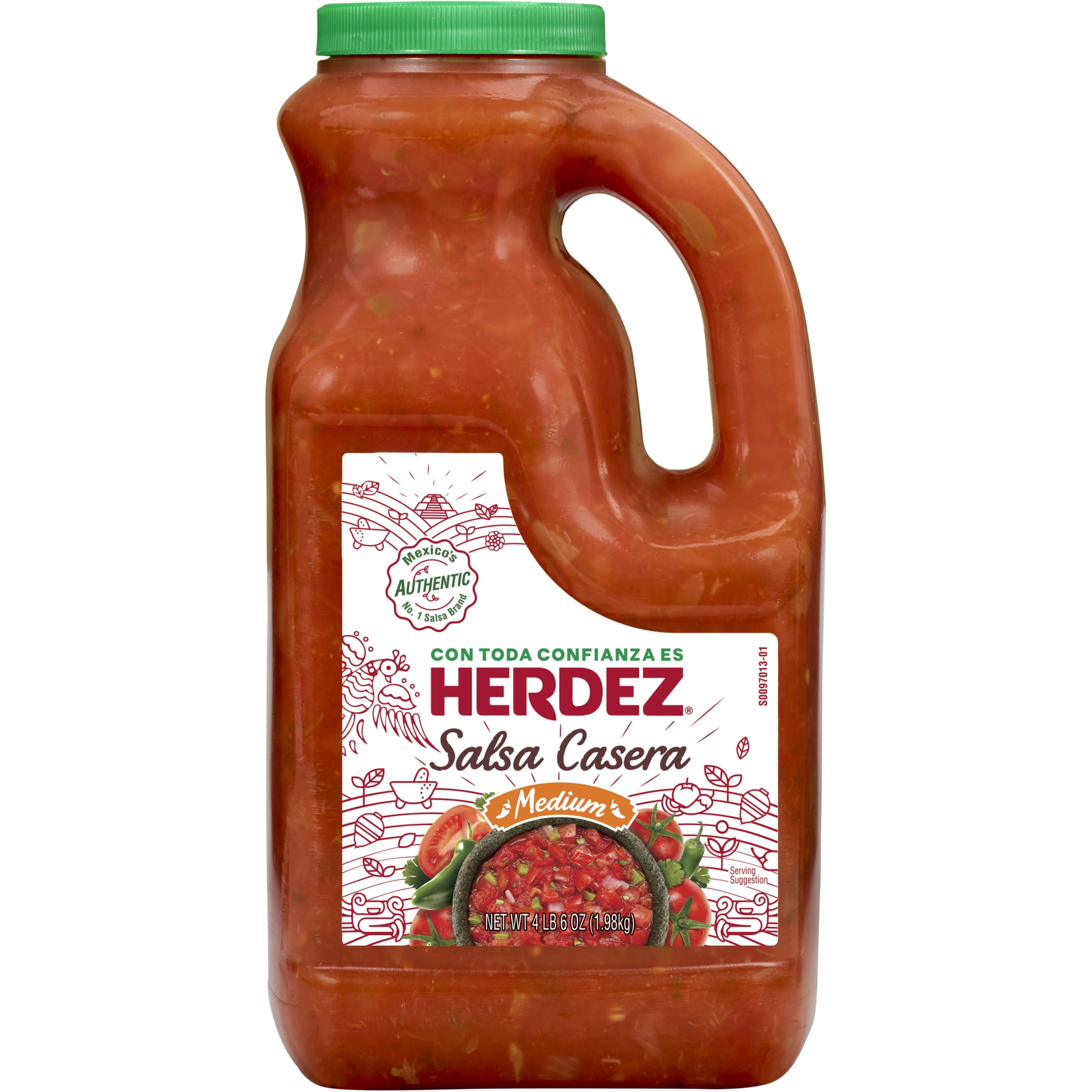 HERDEZ, Salsa Casera, Mexican Salsa, Tortilla Chip Dip, Medium, Jumbo