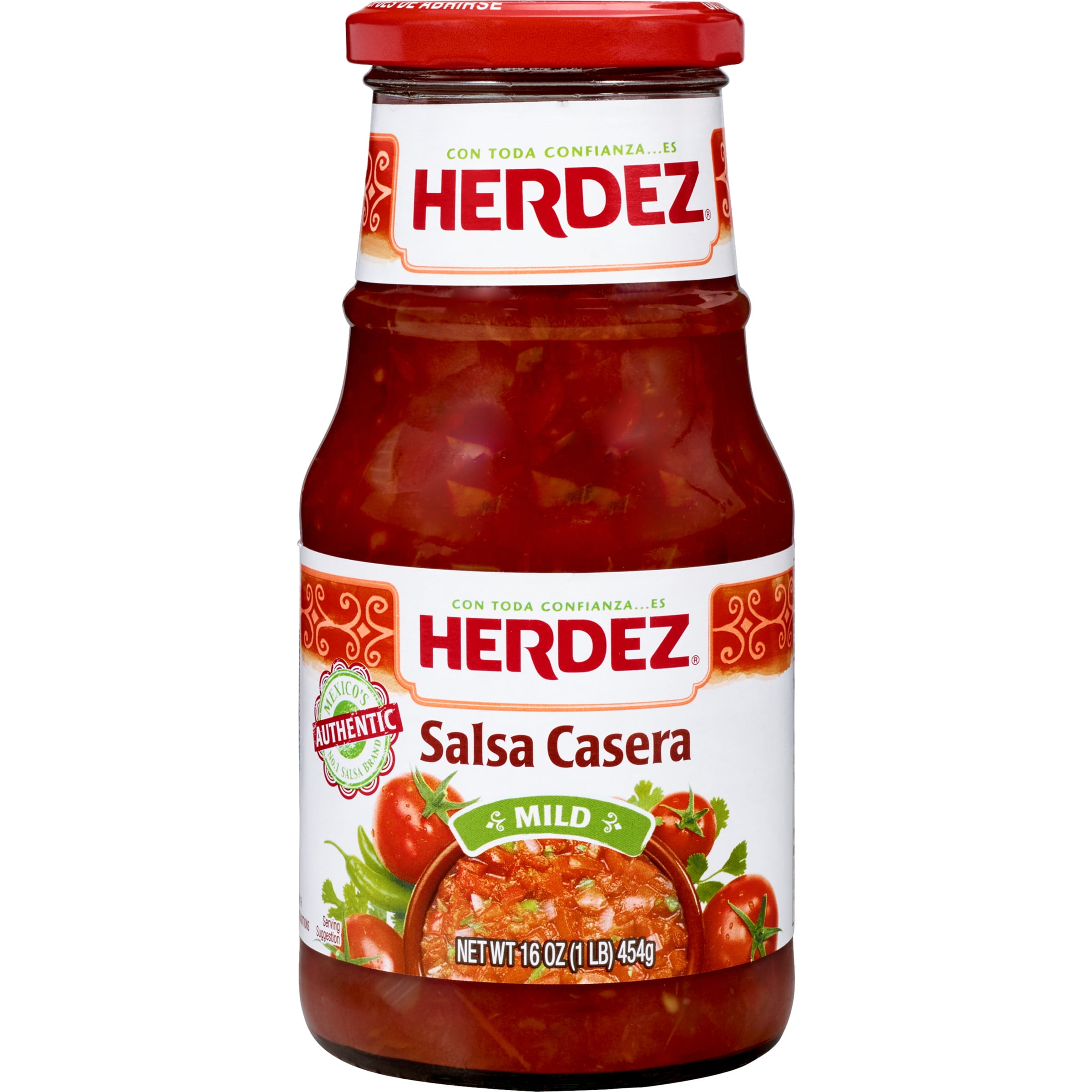 HERDEZ, Salsa Casera, Mexican Salsa, Tortilla Chip Dip, Mild, 16 oz Jar
