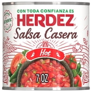 HERDEZ Salsa Casera Hot, Tortilla Chip Dip, Shelf Stable, 7 oz Steel Can
