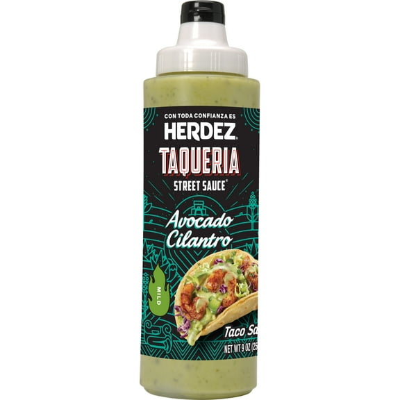 HERDEZ TAQUERIA STREET SAUCE Avocado Cilantro Taco Sauce, 9 oz Bottle (Pack of 4)