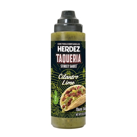 HERDEZ TAQUERIA STREET SAUCE Cilantro Lime Mild Taco Sauce, Shelf Stable, 9 oz Plastic Bottle