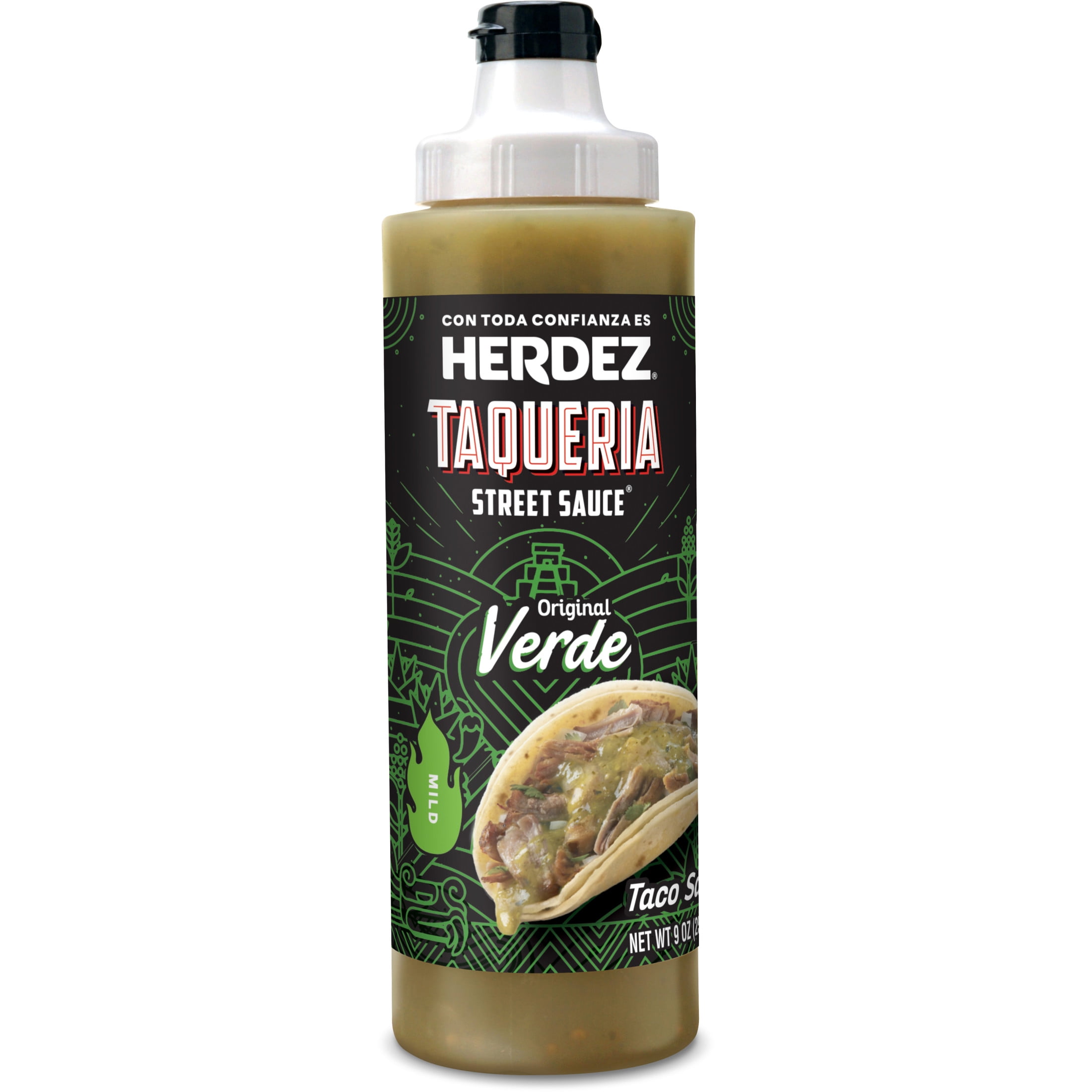 HERDEZ TAQUERIA STREET SAUCE Original Verde Mild Taco Sauce, Shelf Stable, 9 oz (Pack of 8)
