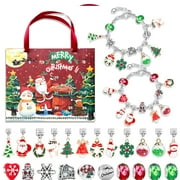 HERESOM Christmas Decorations Advent Calendar 2023 Christmas DIY Pendan Bracelet Countdown Calendar For Girls 24 Days Xmas Countdown Calendar Making Kit Gift 22 Pendan Beads