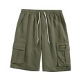 thumbnail image 1 of HERESOM Mens Shorts Summer Drawstring Pocket Plus Size Casual Comfortable Elastic Waist Shorts, 1 of 3