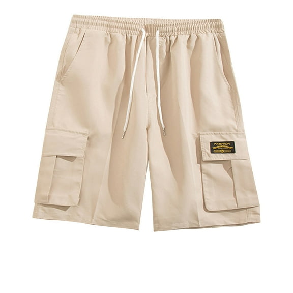 HERESOM Mens Shorts Summer Drawstring Pocket Plus Size Casual Comfortable Elastic Waist Shorts