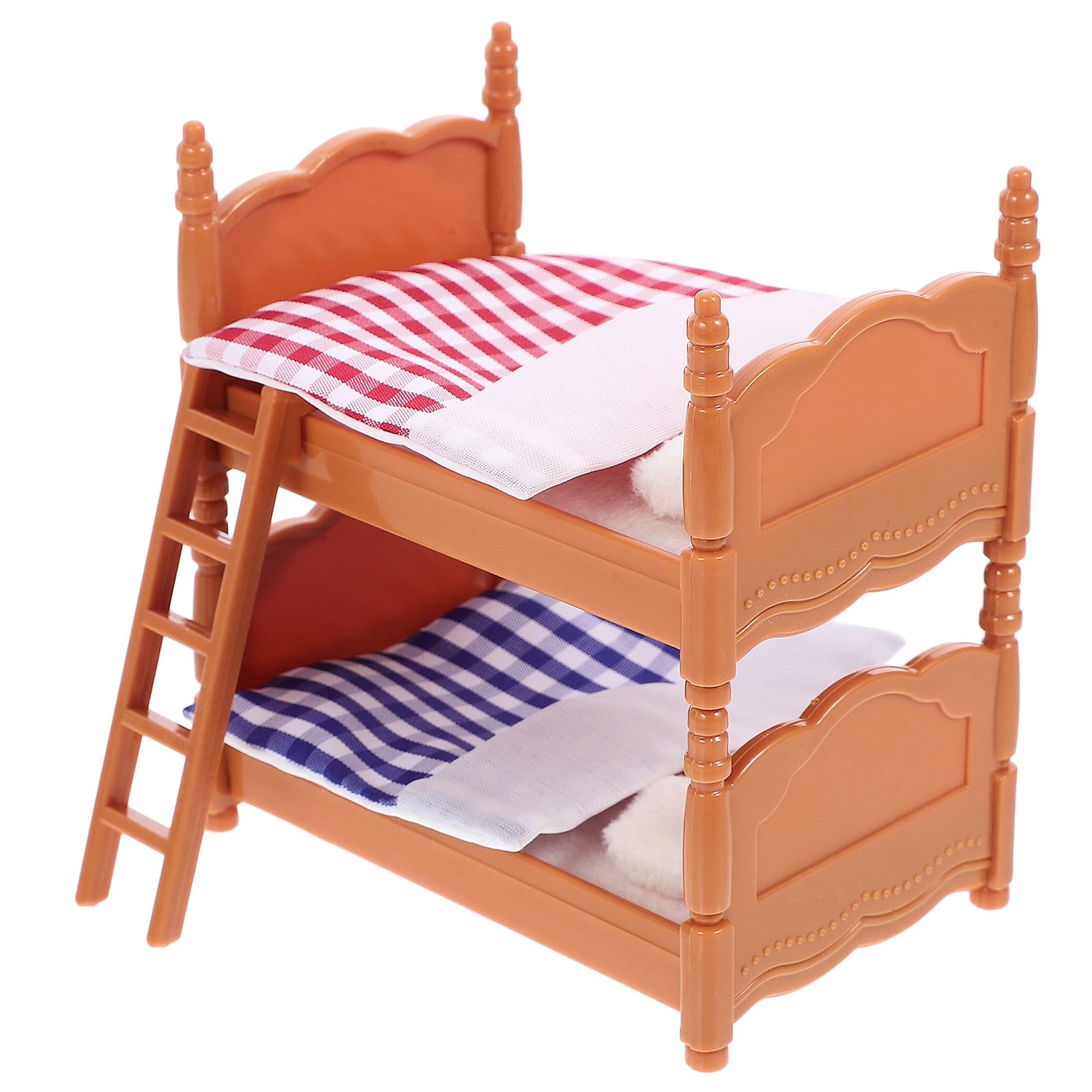 HERFIER 1:12 Handmade Mini Bunk Bed for Dollhouse Bedroom Furniture -  Walmart.com, image size:1600x1600