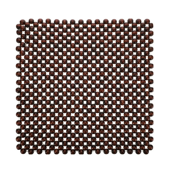 HERFIER 1 Pc Breathable Wood Beads Seat Cushion Car Seat Cushion Square Wooden Seat Pads 16.9x16.9x0.79in
