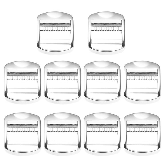HERFIER 10 Pcs Slide Buckles Zinc Alloy Bag Strap Adjustment Buckles for Backpack Shoulder Bag Suitcase (Silver, 24mm) 1.38x1.18x0.08in