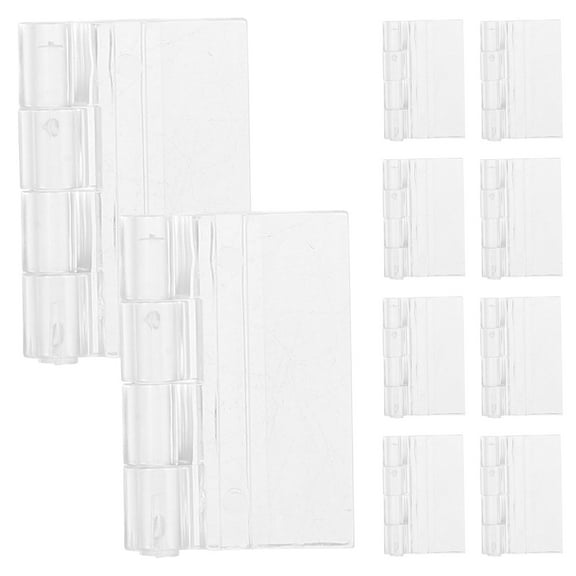 HERFIER 10pcs Acrylic Hinges Transparent Hinges Folding Hinge Box Hinge For Cabinet Drawers 1.34x1.18x0.2in