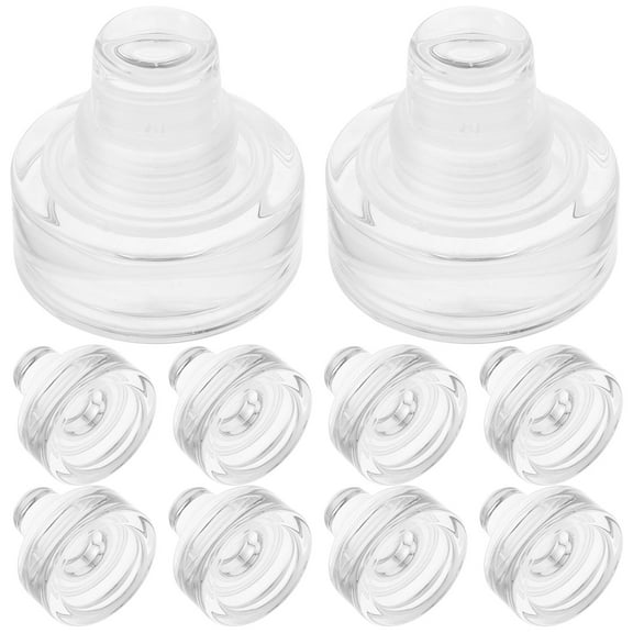 HERFIER 10pcs T-shaped Glass Stopper Wine Stopper Bottle Glass Stoppers Reusable Wine Bottle Stopper 1.3x1.3x1.14in