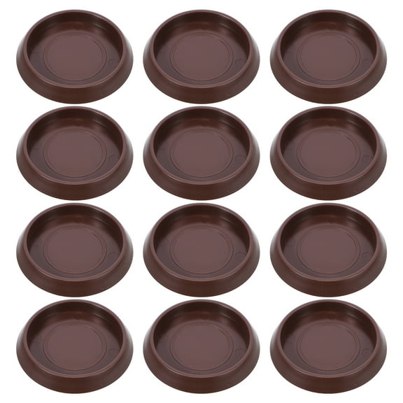 HERFIER 12pcs Furniture Caster Cups Rubber Anti-Slip Wheel Grippers Round Floor Protectors 2.16x2.16x0.35in