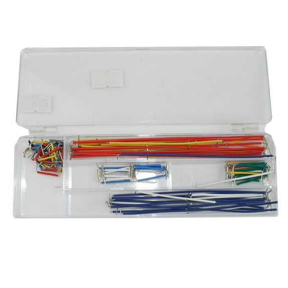 HERFIER 140pcs Breadboard Jumper Cable Wire Kit With Box Compatible for Board (Random Line Color)