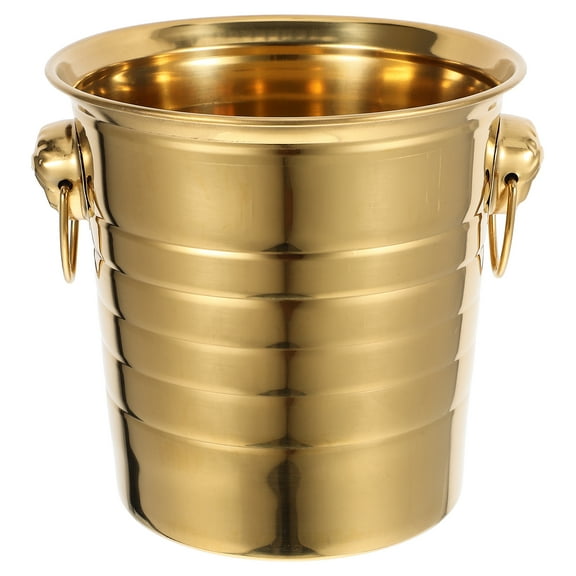 GETAJGHSD Beverage Ice Bucket Stainless Steel Golden 1Set 5L