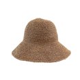 thumbnail image 1 of HERFIER 1PC Outdoor Hawaii Straw Hat Round Sun Block Wide Brim UV Protection Summer Sunhat Beach Hat (Khaki) 22.79x7.86x3.93in, 1 of 8