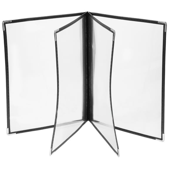HERFIER 1Pc Transparent Menu Cover PVC Binder Cover Durable Looseleaf Menu Folder 12.5x9.24x0.39in