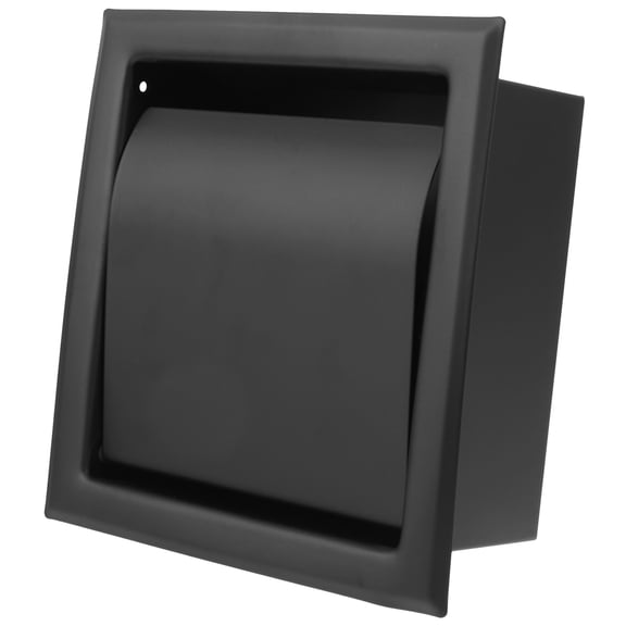 HERFIER Black Roll Paper Stand with Embedded Rack, Compact Tissue Holder 6.48x6.09x2.91in, Practical Bathroom and Kitchen Accessory