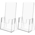 thumbnail image 1 of HERFIER 2 Pcs Brochure Display Stands Acrylic Magazine Holder Pamphlet Holder Literature Organizer Menu Holder 9.04x4.36x3.22in, 1 of 8