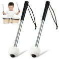 thumbnail image 1 of HERFIER 2 Pcs Drum Mallets Stainless Steel Handle Wool Felt Head Drumsticks Percussion Instrument Accessories 12.58x1.97x1.97in, 1 of 9